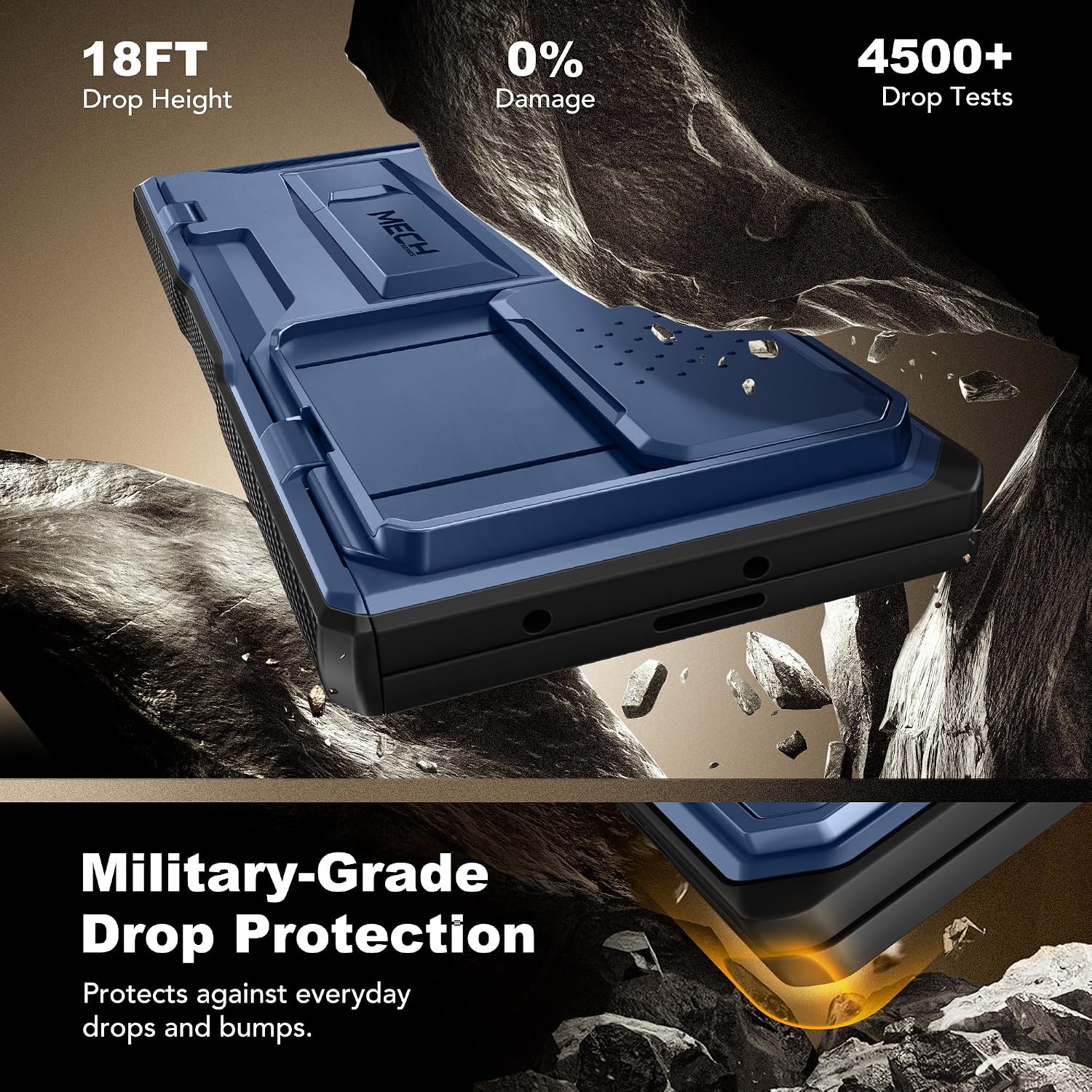Detalle de TONGATE for Galaxy Z Fold 7 Case with Privacy Screen Protector, Slide Camera Cover, Military-Drop Protection & Belt Clip (Blue)