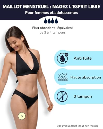 Detalle 2 de SORIO Bas de Maillot de Bain menstruel Flux Abondant – discret et confortable