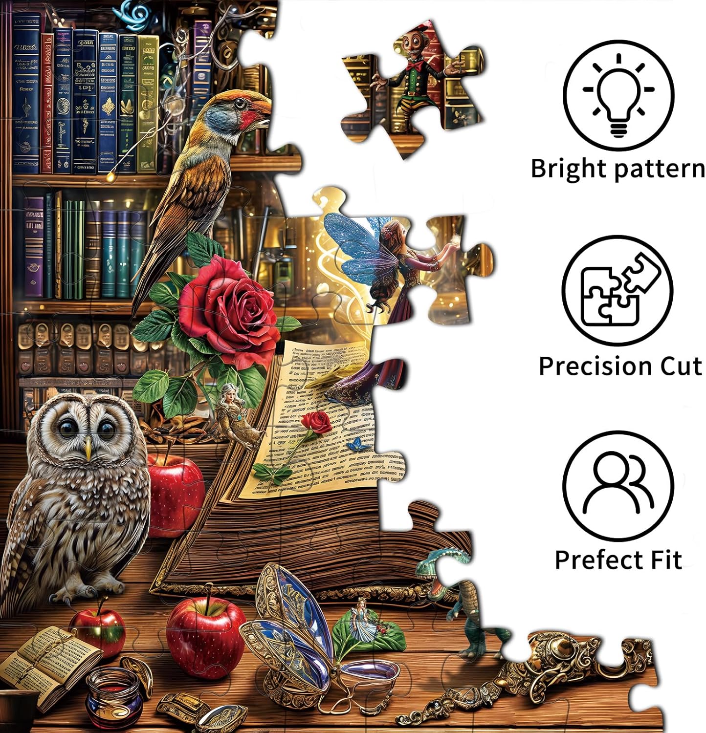 Detalle de Fantasy Secrets: Zauberbuch Puzzle mit 1000 Teilen (70 x 50 cm) – für Erwachsene und die ganze Familie