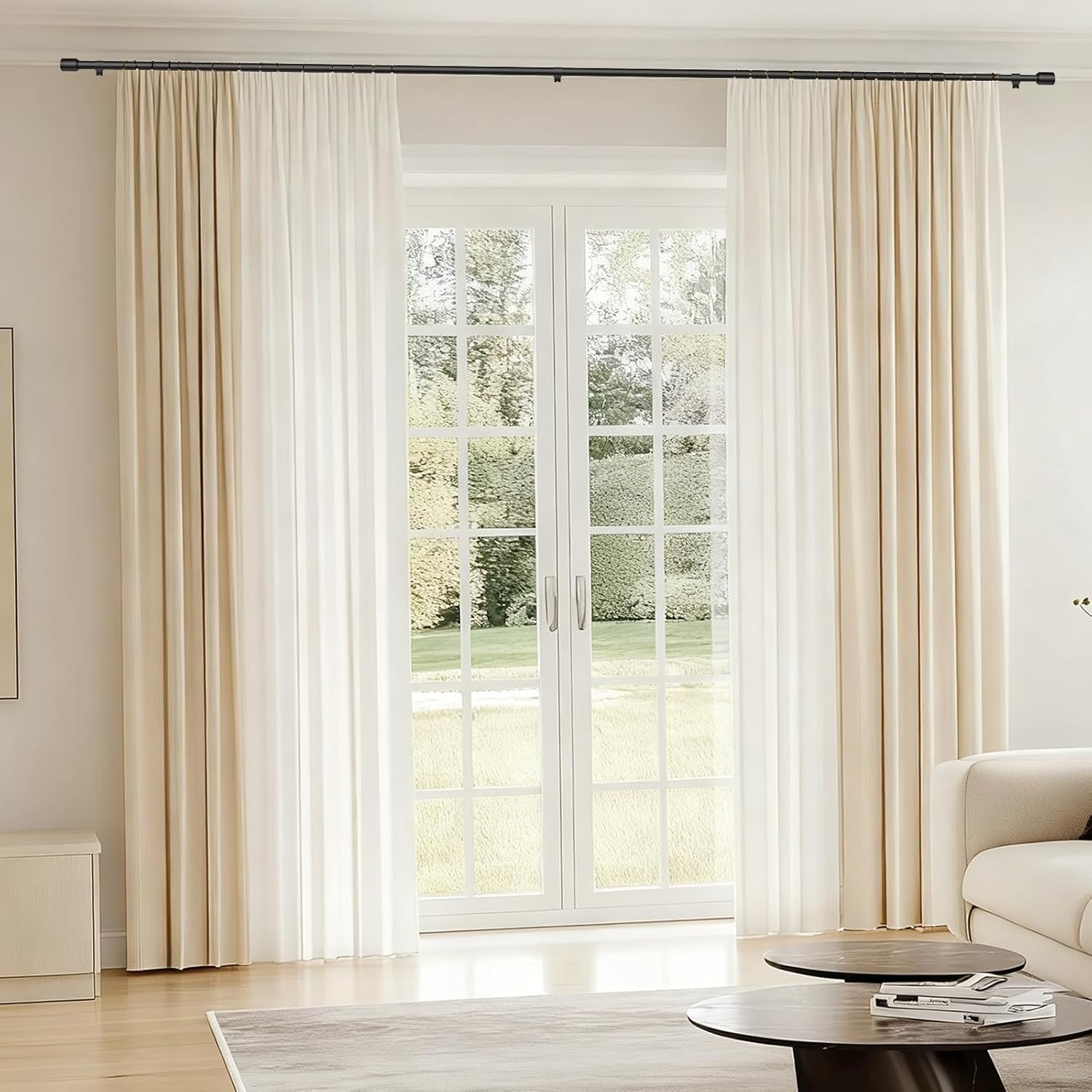 Thumbnail 4 de 5/8 Inch Adjustable Curtain Rods (2 Pack) – 30-90 Inches, Black