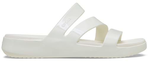 Detalle de Crocs Getaway Patent Strappy Sandalias Mujer, color Tiza (42/43 EU)