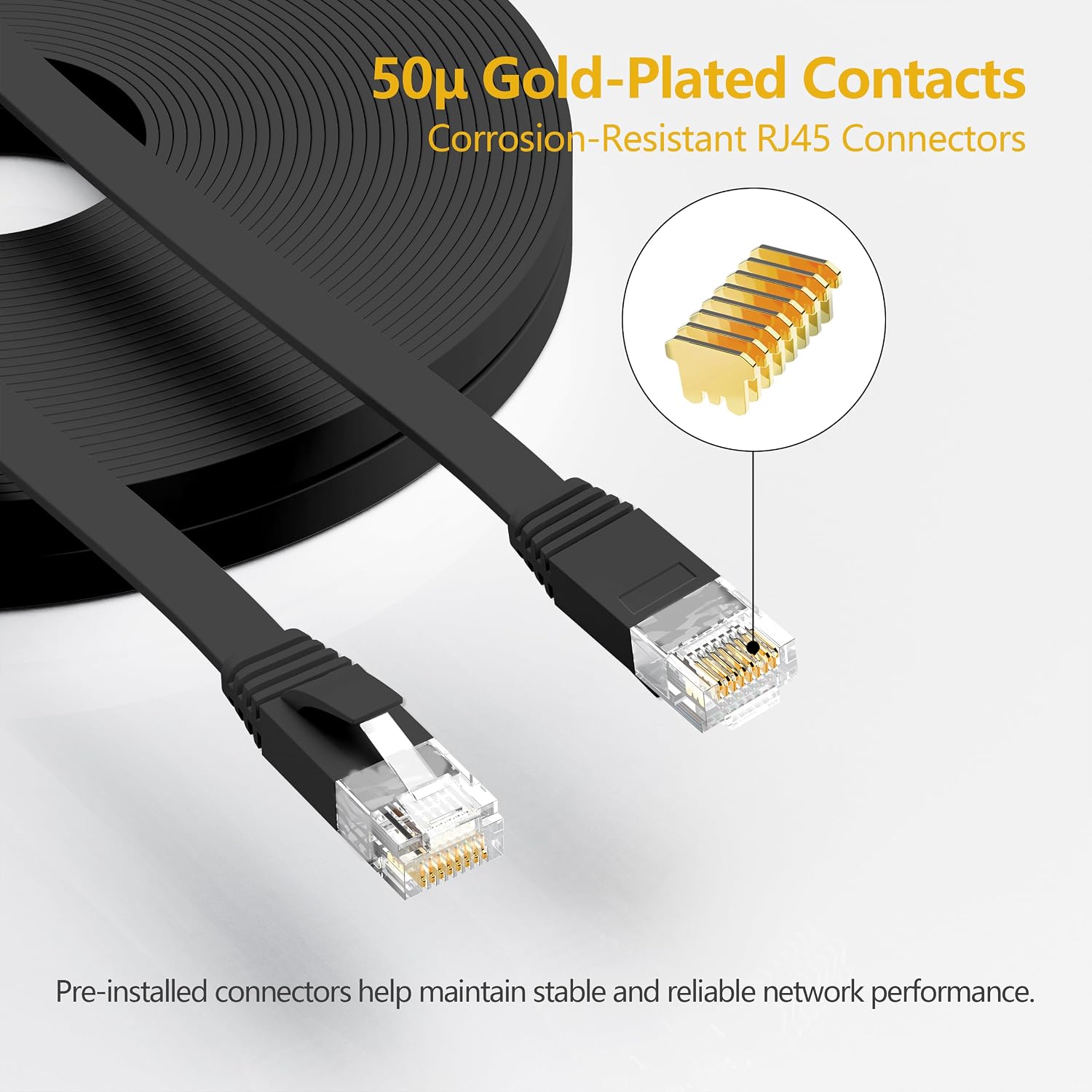 Detalle 2 de Jadaol Cat6 Ethernet Cable 50 ft 10Gbps