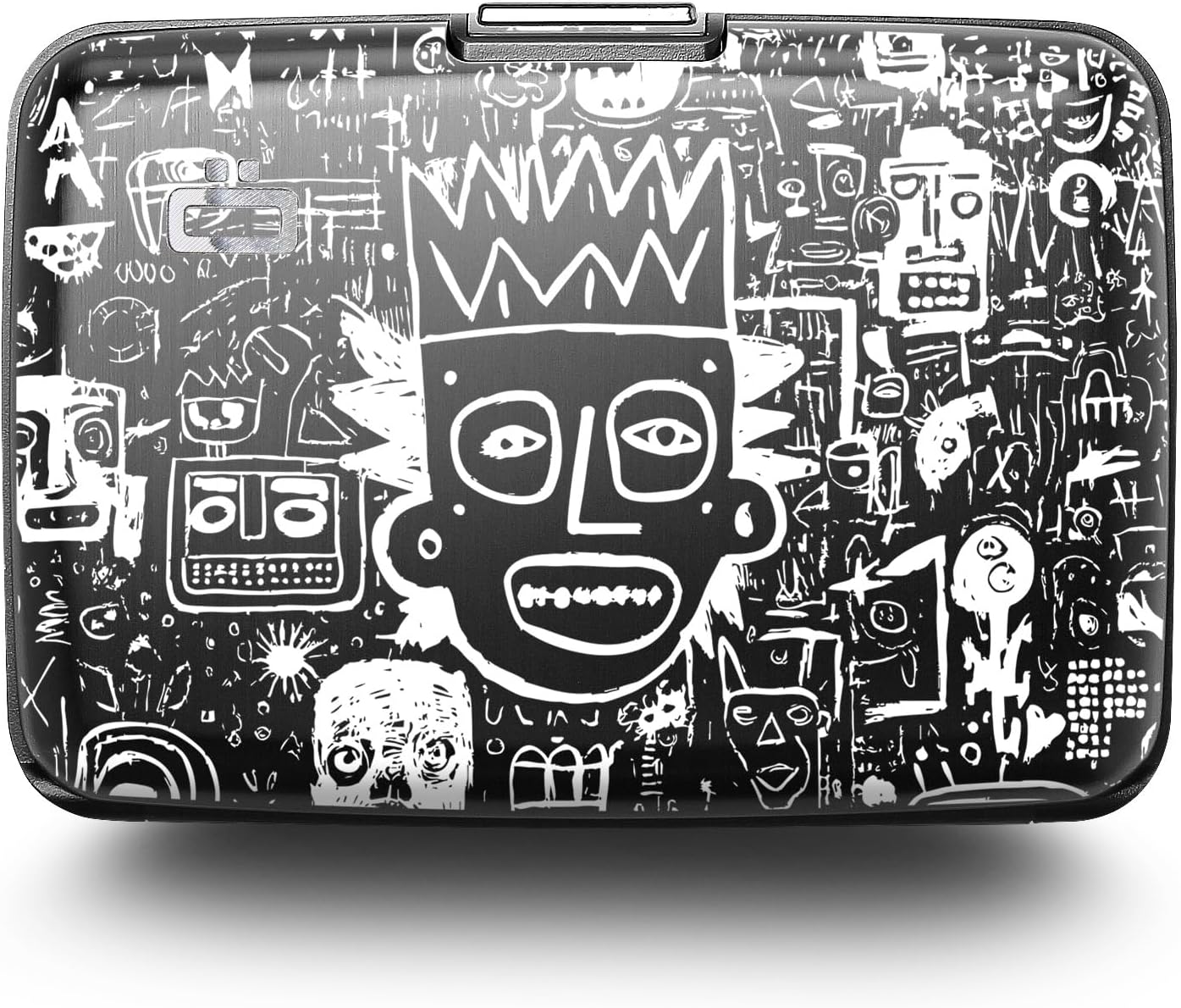 Detalle de ÖGON -DESIGNS- Porte-cartes en aluminium avec fermoir métal — Stockholm Smart Case