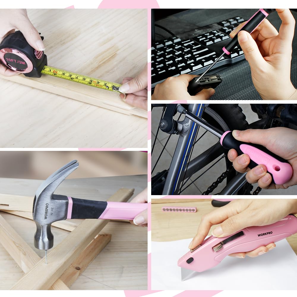 Thumbnail 2 de WORKPRO 106 piezas kit de herramientas rosa