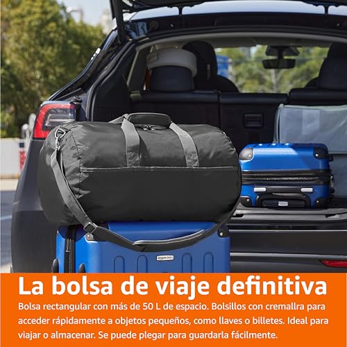 Thumbnail 6 de Amazon Essentials Macuto de Lona, Bolsa de Viaje/Almacenaje Grande y Plegable con Bolsillos con Cremallera, 50,8cm, Capacidad de 13,6kg, Negro