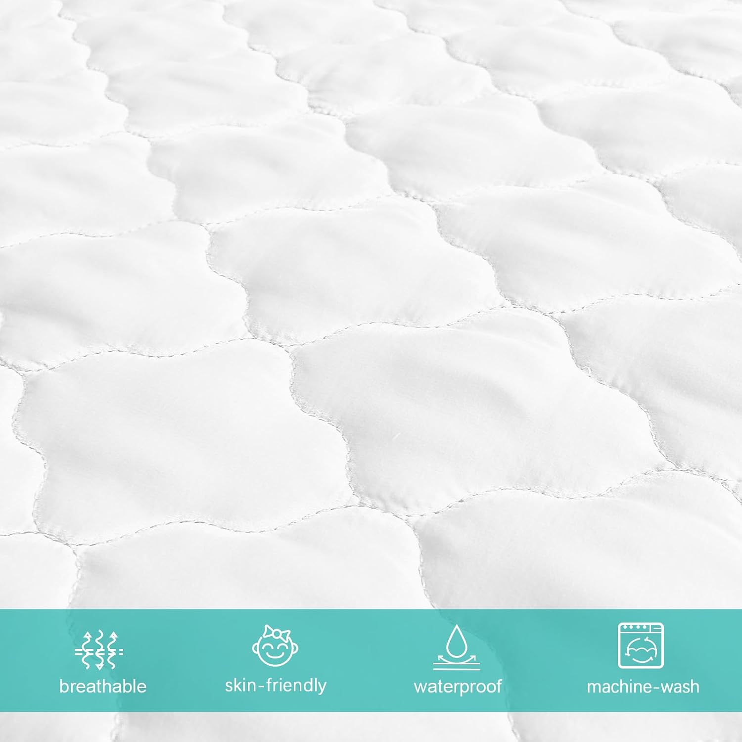 Thumbnail 5 de Biloban Crib Mattress Protector Sheets: Fitted Waterproof Crib Mattress Pad Cover