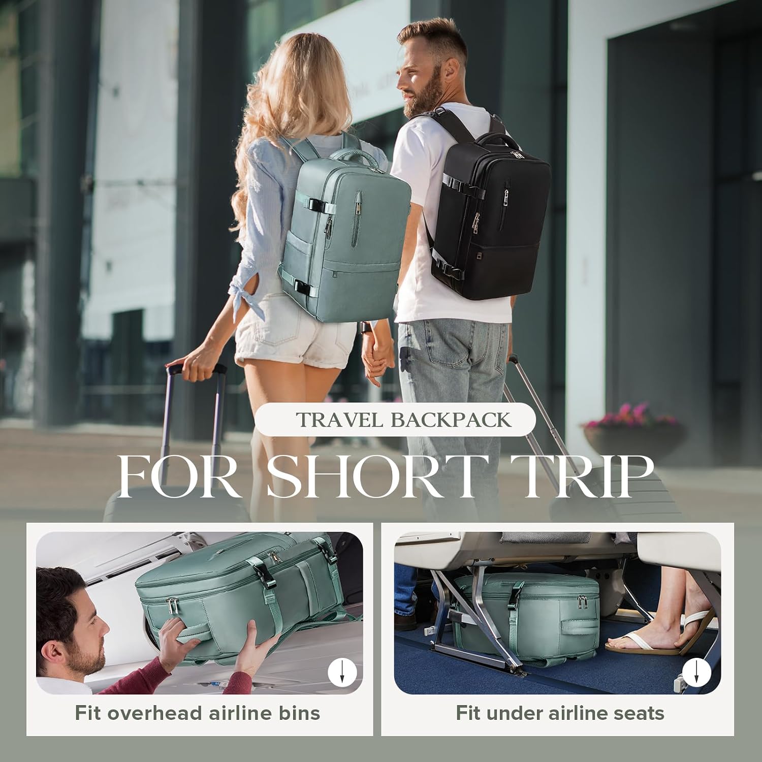 Detalle de Hayayu sac de cabine 40x20x25 pour Ryanair : sac à dos de voyage compact