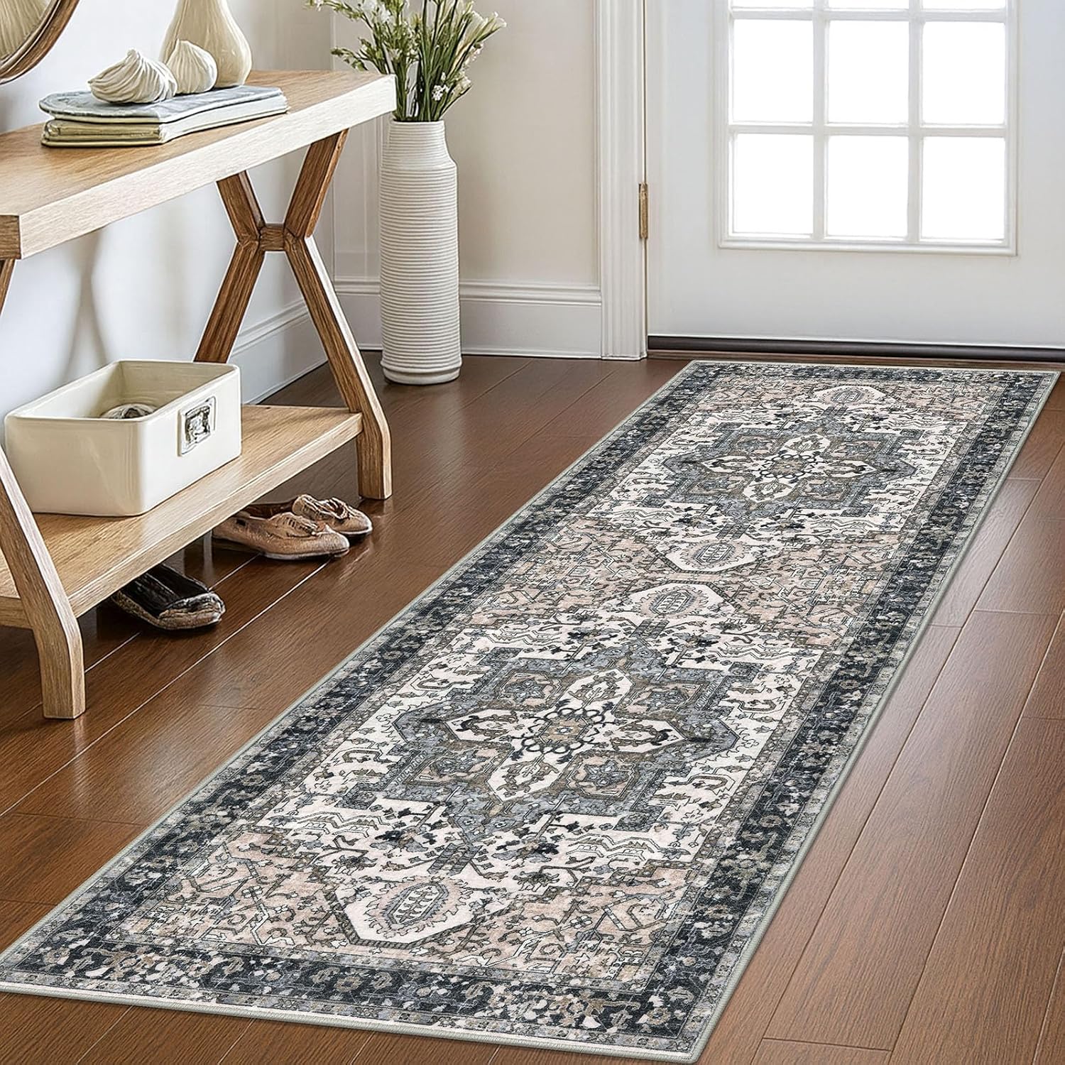 Detalle de KOZYFLY Runners 2x6 Ft Washable Hallway Rug