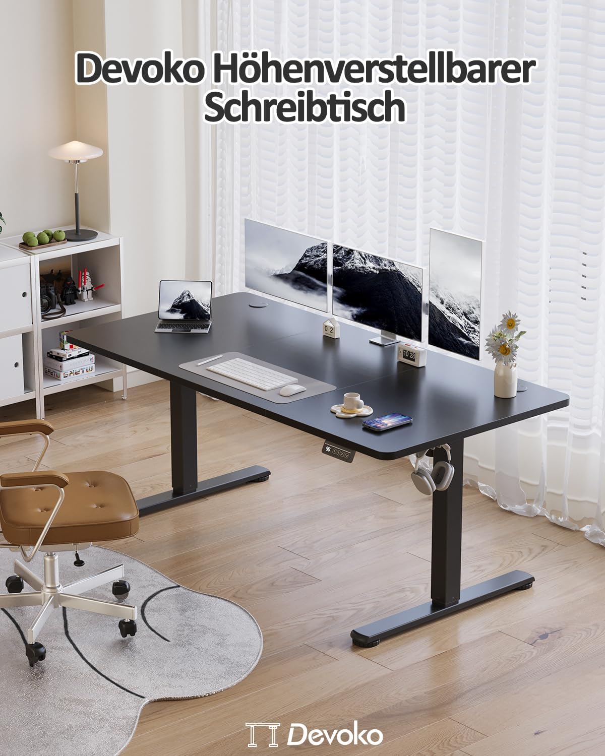 Thumbnail 3 de Devoko Elektrisch Höhenverstellbarer Schreibtisch 160 x 60cm 🖥