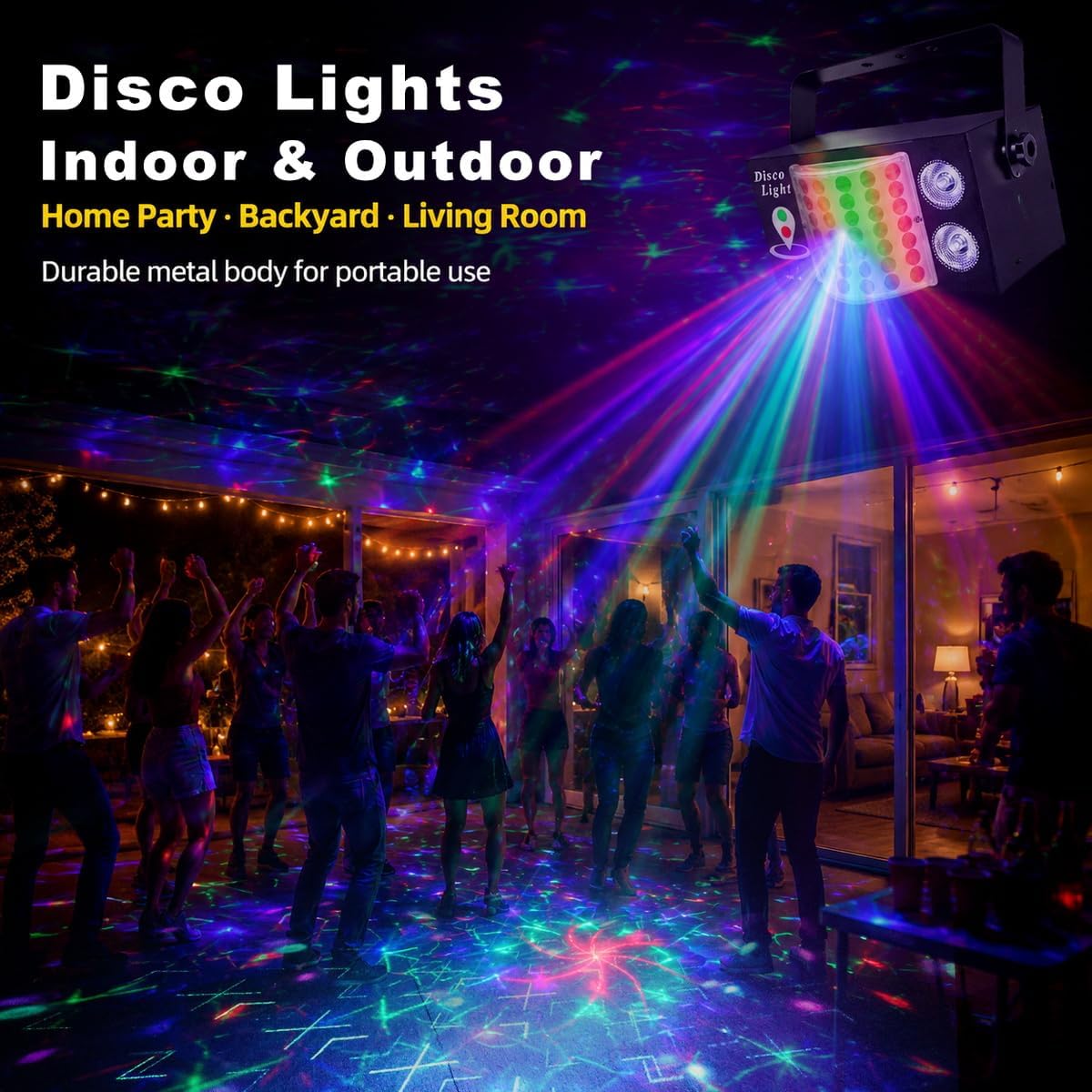 Detalle de Lyiwmg MTD -D10 3-in-1 Disco Light with Sound Activation and Remote