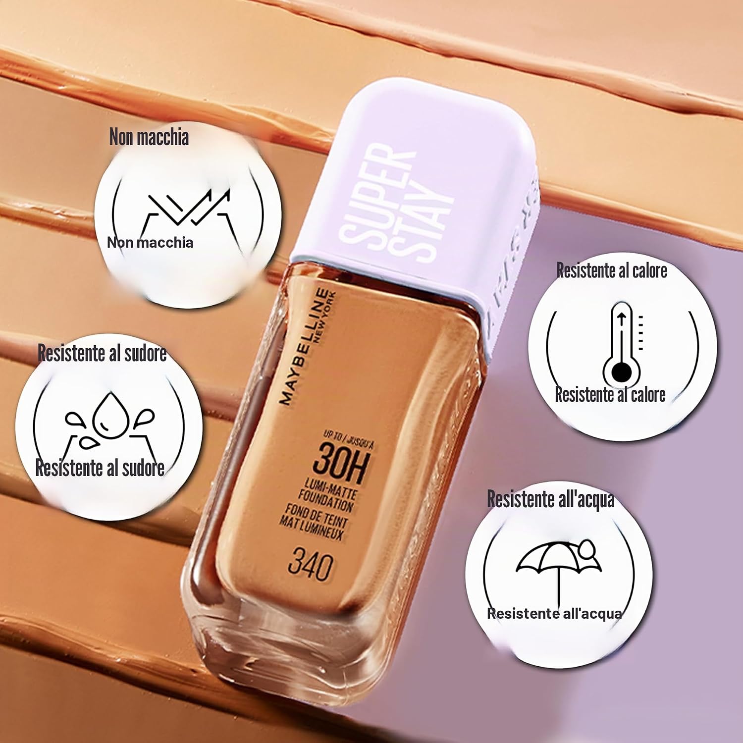 Detalle de Maybelline New York Fondotinta a Lunga Tenuta Superstay Lumi-Matte tonalità 119