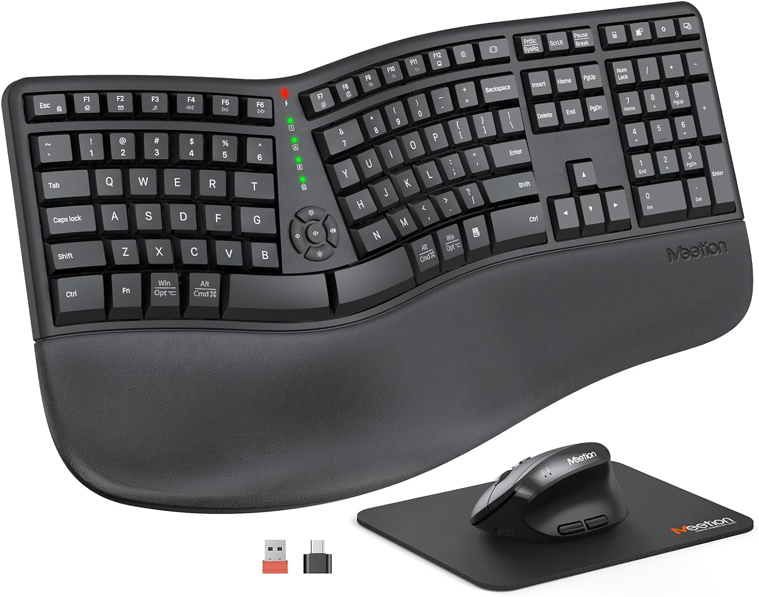 Detalle de MEETION Ergonomic Keyboard and Mouse 500mAh