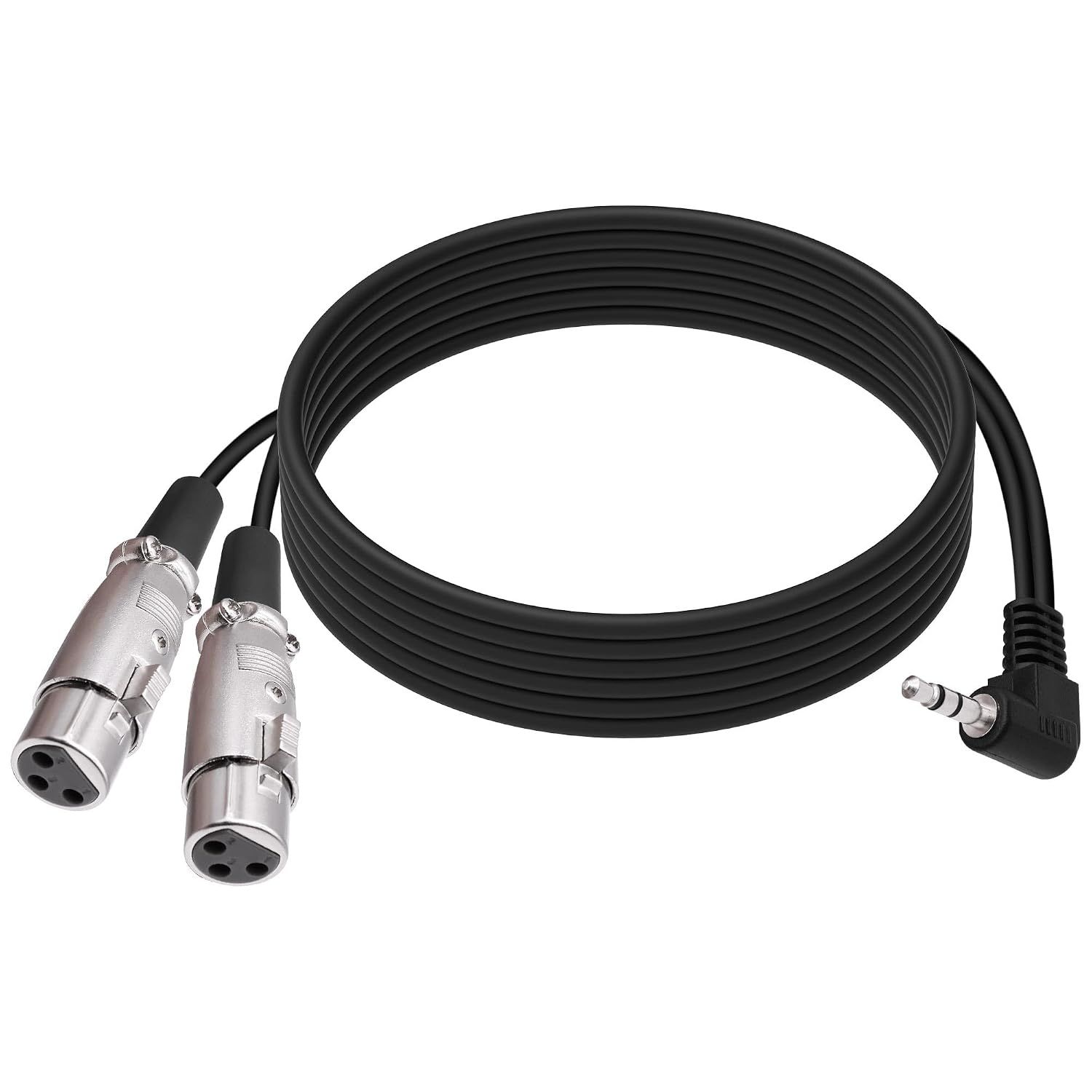 Detalle de YARCHONN 01-120 3.5mm TRS to Dual XLR Female Y-Splitter Cable, Right-Angle Plug