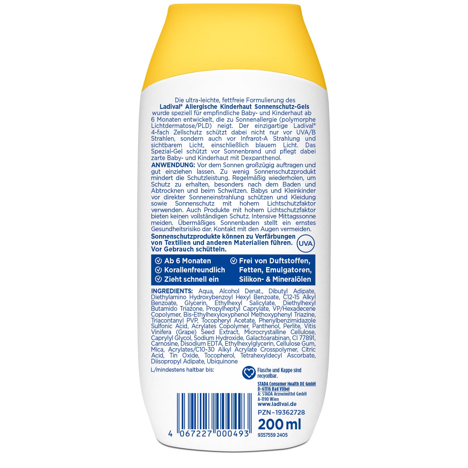 Detalle 2 de Ladival Kinder Sonnenschutz Gel 200ml LSF 50+