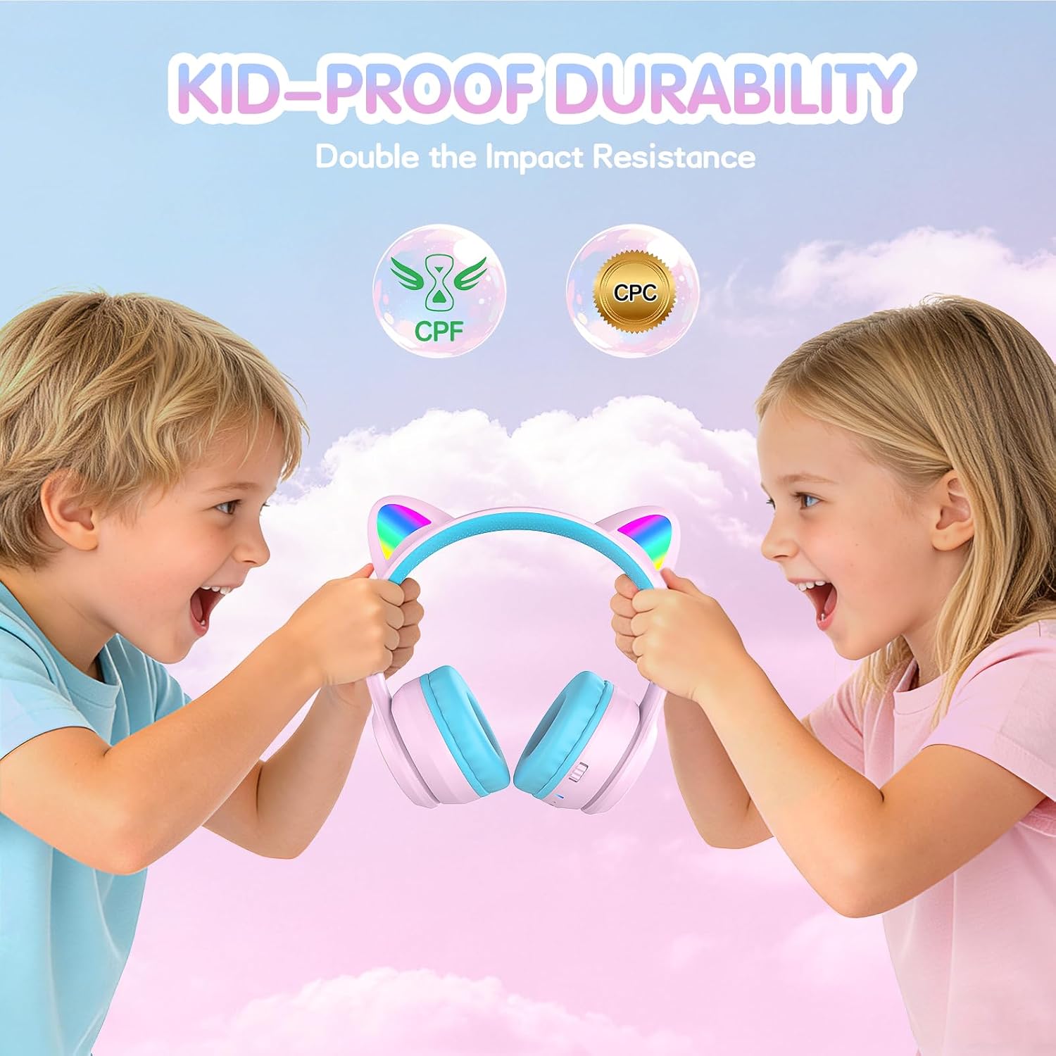Thumbnail 6 de IFECCO Kids Wireless Headphones with Microphone and LED Cat Ears