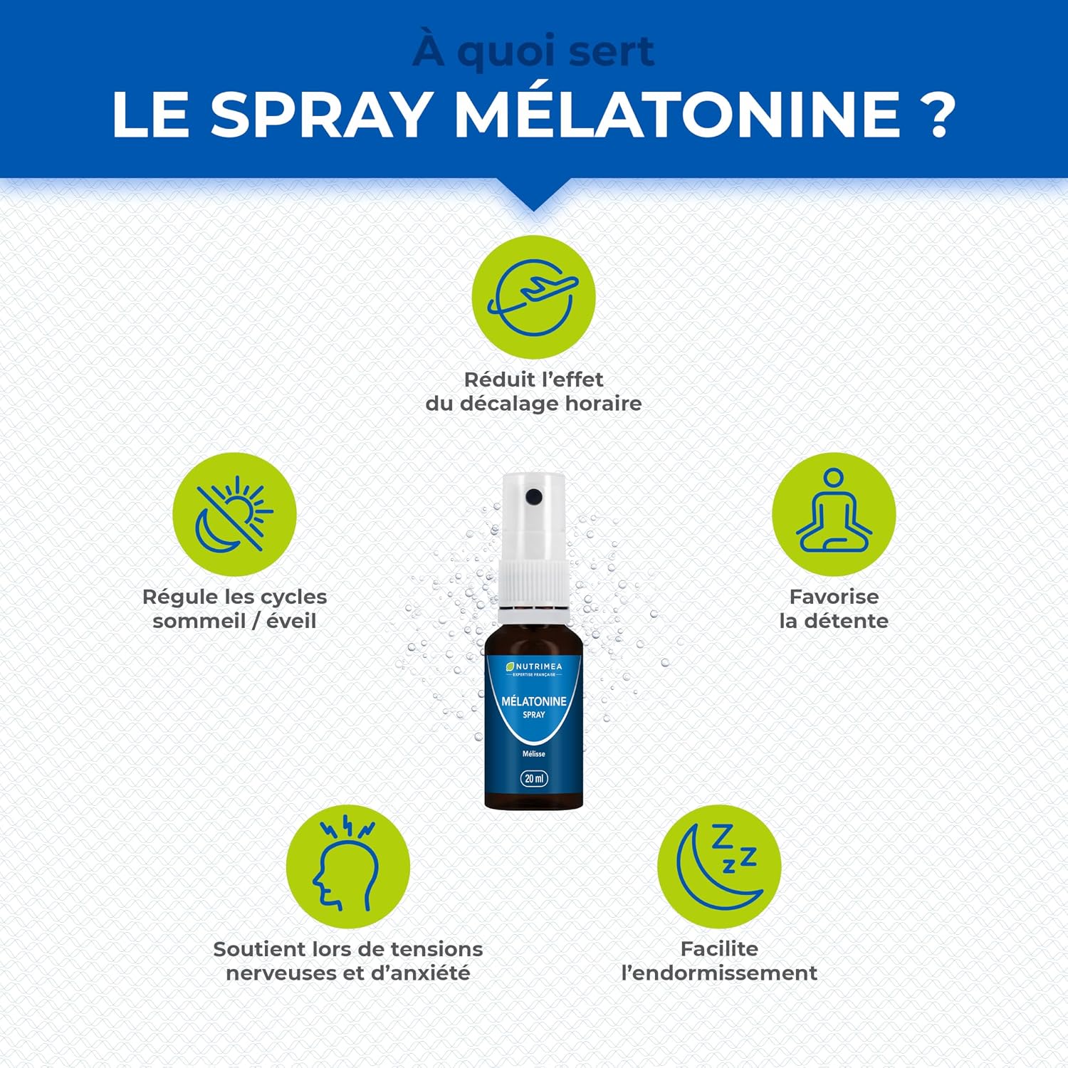 Detalle 2 de Nutrimea Spray Mélatonine 1,9 mg + Extrait de Mélisse BIO – spray buccal 20 ml
