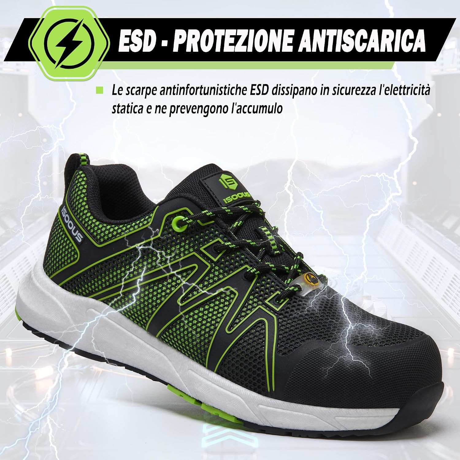 Detalle 2 de Scarpe Antinfortunistiche da Uomo/Donna S3 ESD SRC FO Impermeabili - Leggere e Sicure