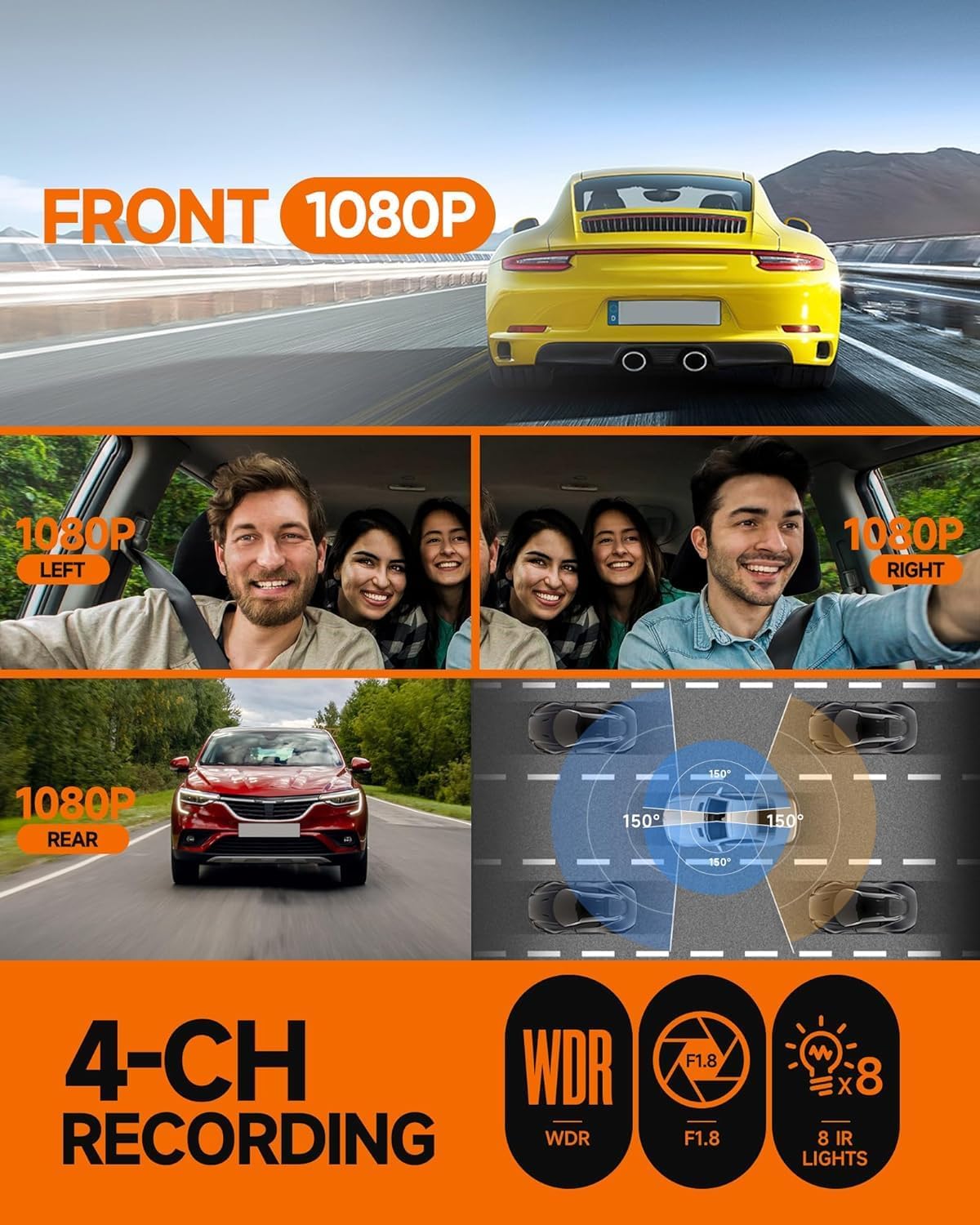 Thumbnail 5 de Neideso N300 4-Channel Dash Cam 360°