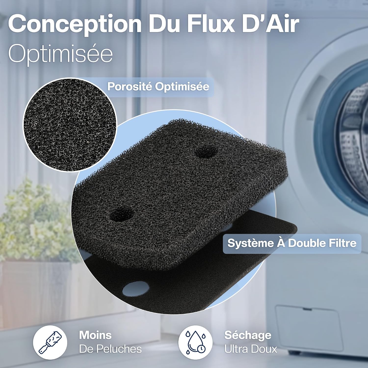 Detalle de Filtre pour sèche-linge Miele T1 – remplace 9164761 (1E)