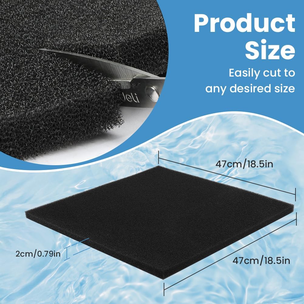 Detalle de APXEL Tampons Filtrants en Mousse 20 PPI – Filtration réutilisable pour Aquarium et Bassins