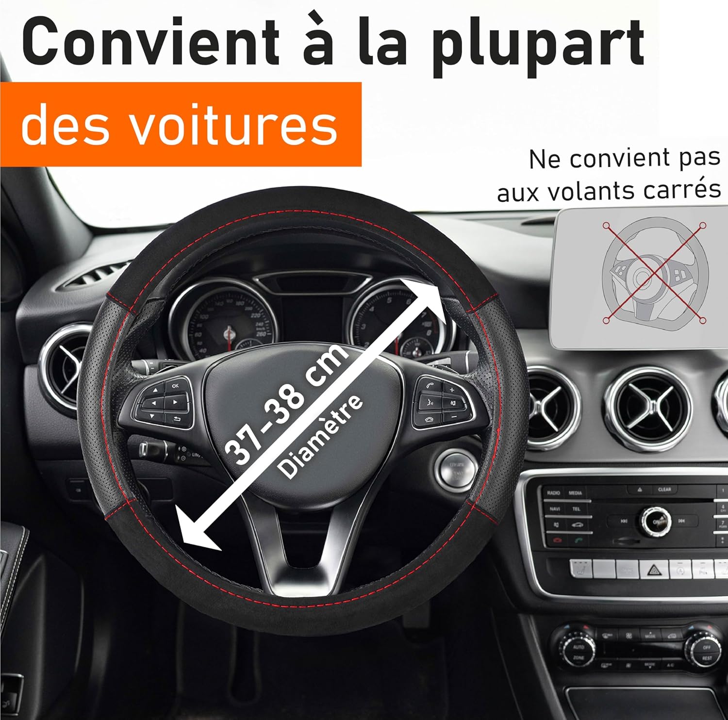 Thumbnail 4 de Upgrade4cars Couvre Volant 37-39 cm