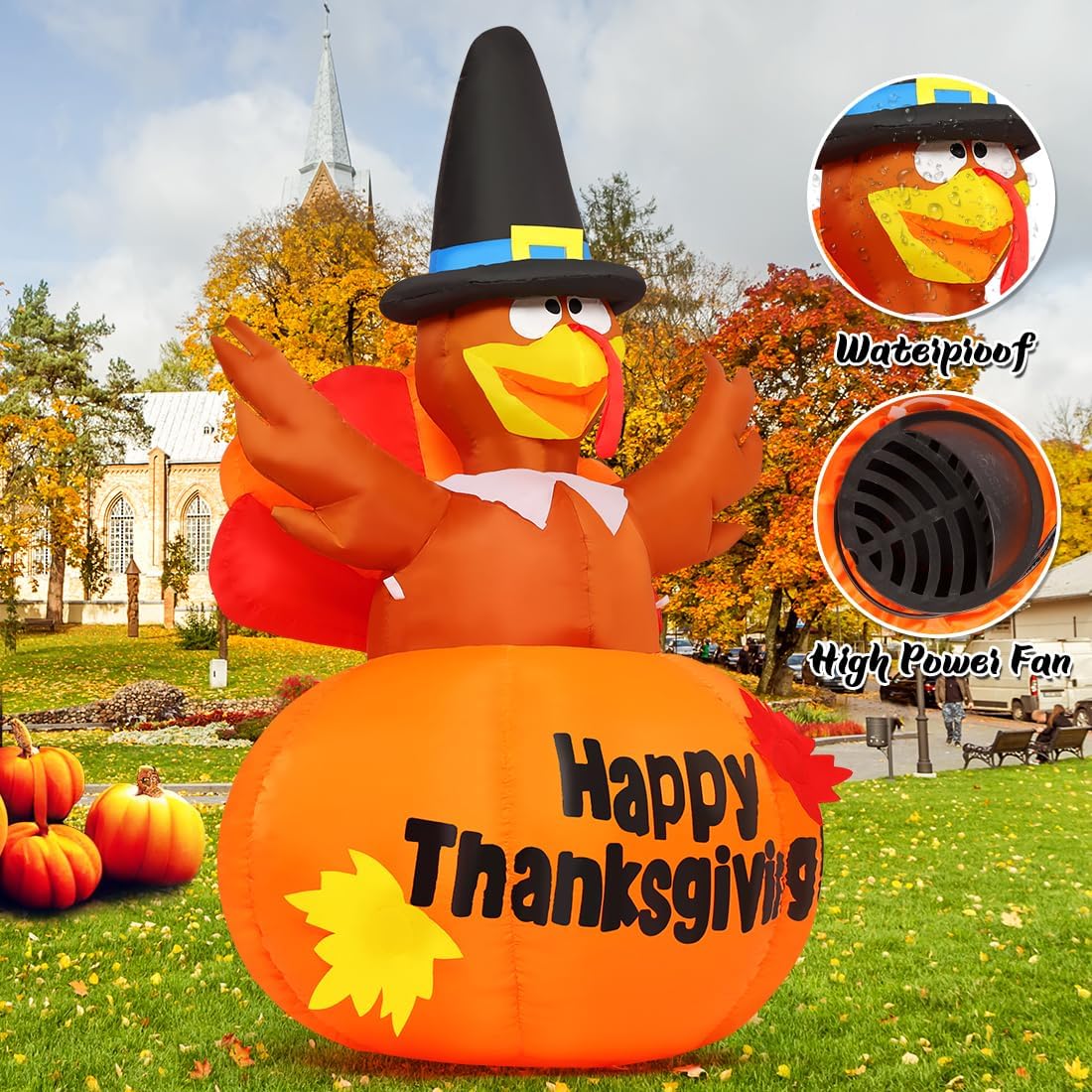 Thumbnail 4 de GOOSH Thanksgiving inflatable turkey, 6 ft