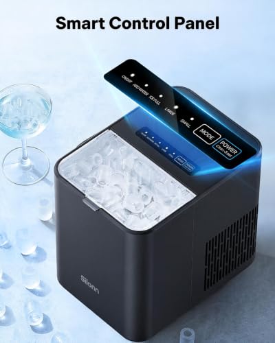Detalle 1 de Silonn Countertop Ice Maker with Self-Cleaning, Two Ice Sizes and 12kg/24h