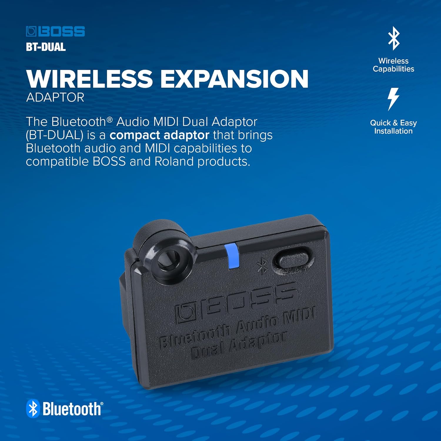 Detalle de BOSS BT-DUAL Bluetooth Audio MIDI Adaptor for Compatible Products