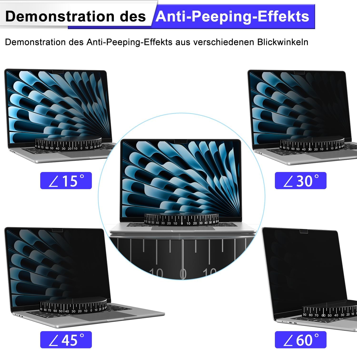 Detalle 2 de MacBook Air 13,6 Zoll STARY 360° Blickschutzfolie
