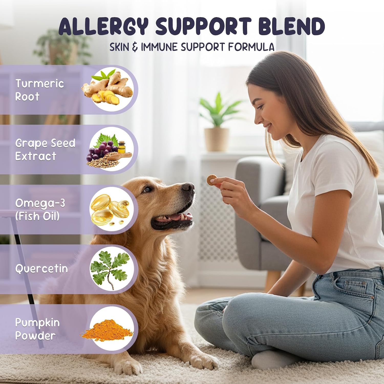 Detalle de Caniforza Dog Allergy Supplement, 200 Soft Chews
