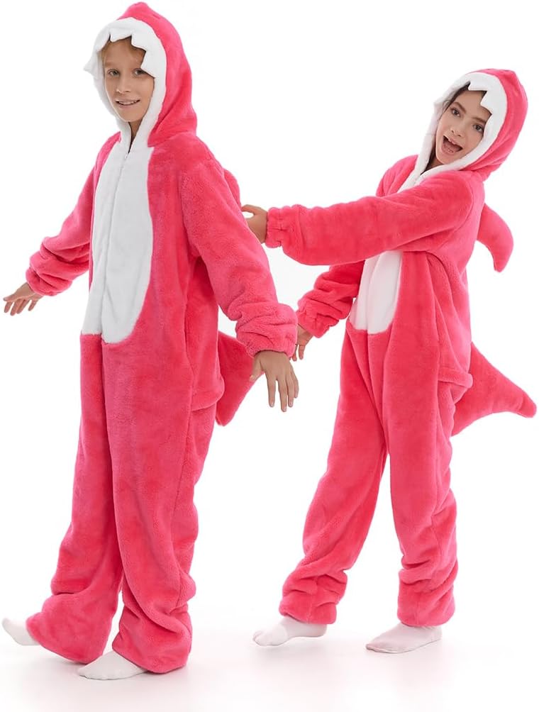 Detalle 2 de HSCTEK Fuzzy Teddy Fleece Child Onesie, Hooded One-Piece Costume with Pockets