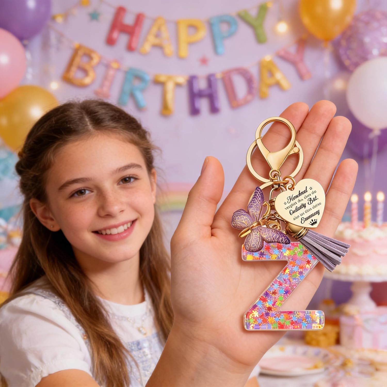 Thumbnail 6 de Luzzxfa Schlüsselanhänger Mädchen – Buchstabe Anhänger Schmetterling, personalisierte Geschenke