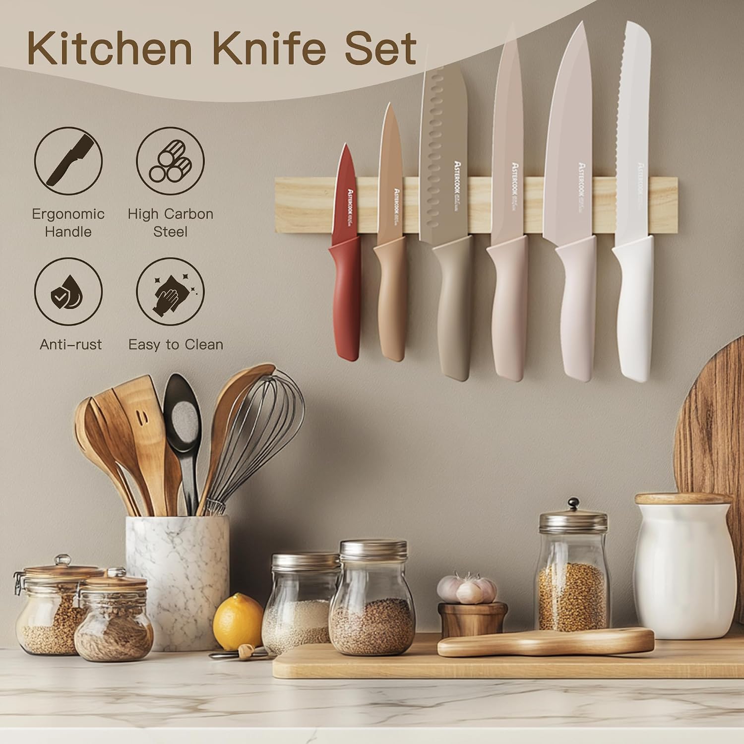 Thumbnail 2 de Astercook USA60-99 13-Piece Knife Set with Blade Guards and Kitchen Shears