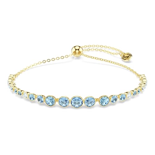 Detalle de Swarovski Imber Pulsera Talla Redonda Azul con Acabado en Oro de 18 Quilates