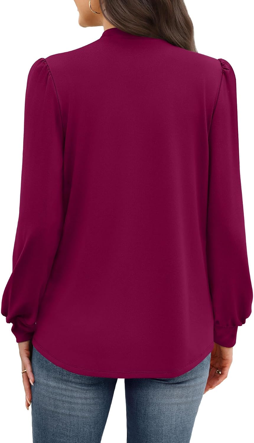 Thumbnail 4 de WIHOLL Mock Neck Pleated Front Blouse