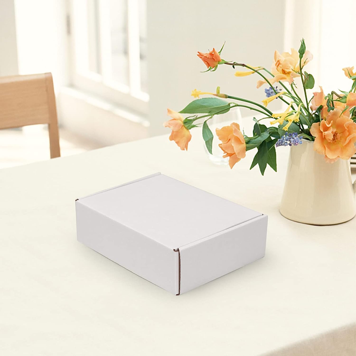 Thumbnail 3 de HORLIMER 50 Pack 7x5x2 Inch Small Cardboard Boxes for Posting (17.8x12.7x5.1 cm) – White Shipping Boxes