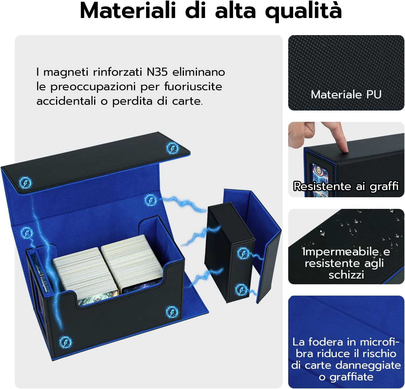 Thumbnail 1 de Tolesum Commander Deck Box: dopio porta mazzo in pelle PU, 22+ carte, box per dadi e ampia capacità