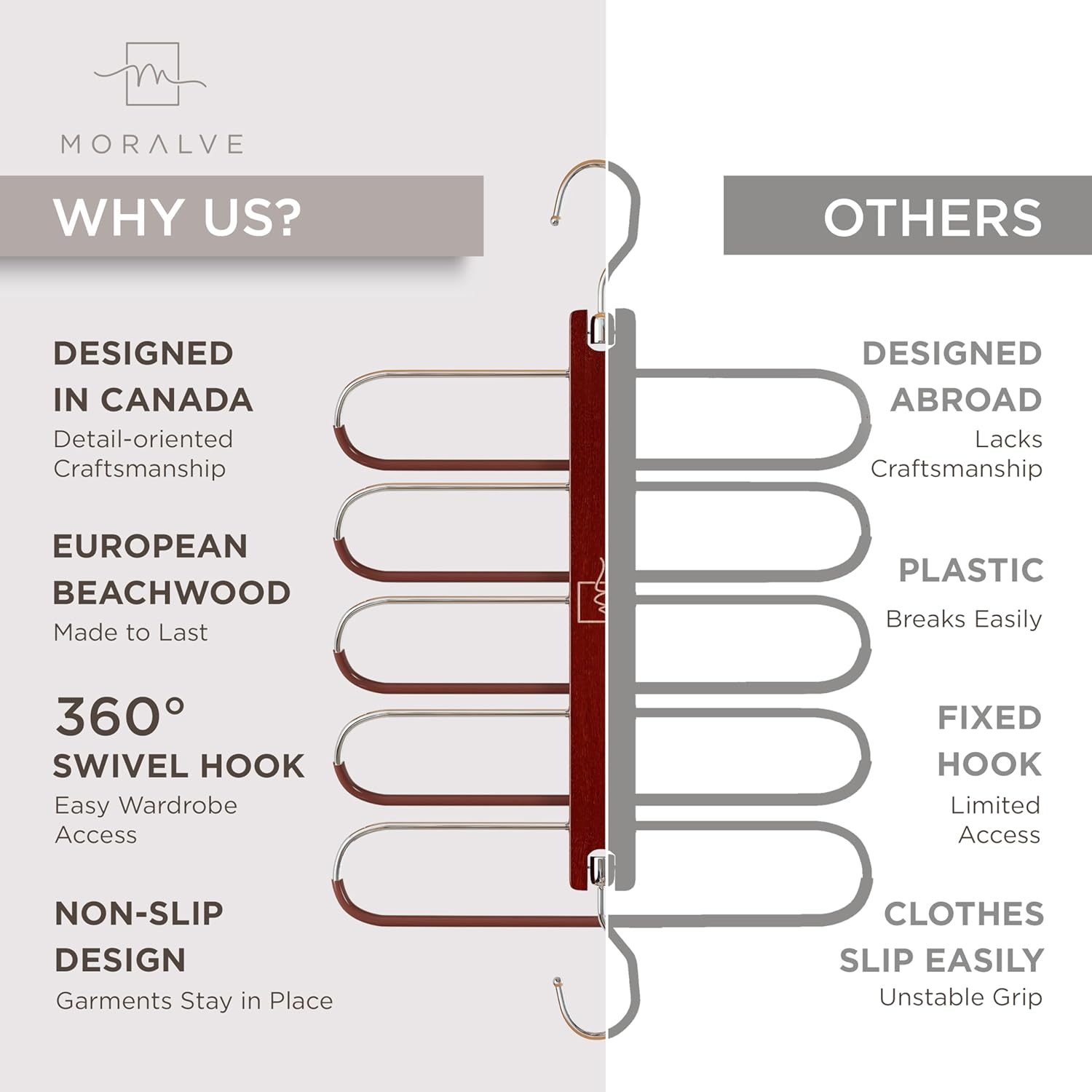 Thumbnail 4 de MORALVE 2‑pack beechwood trouser hangers