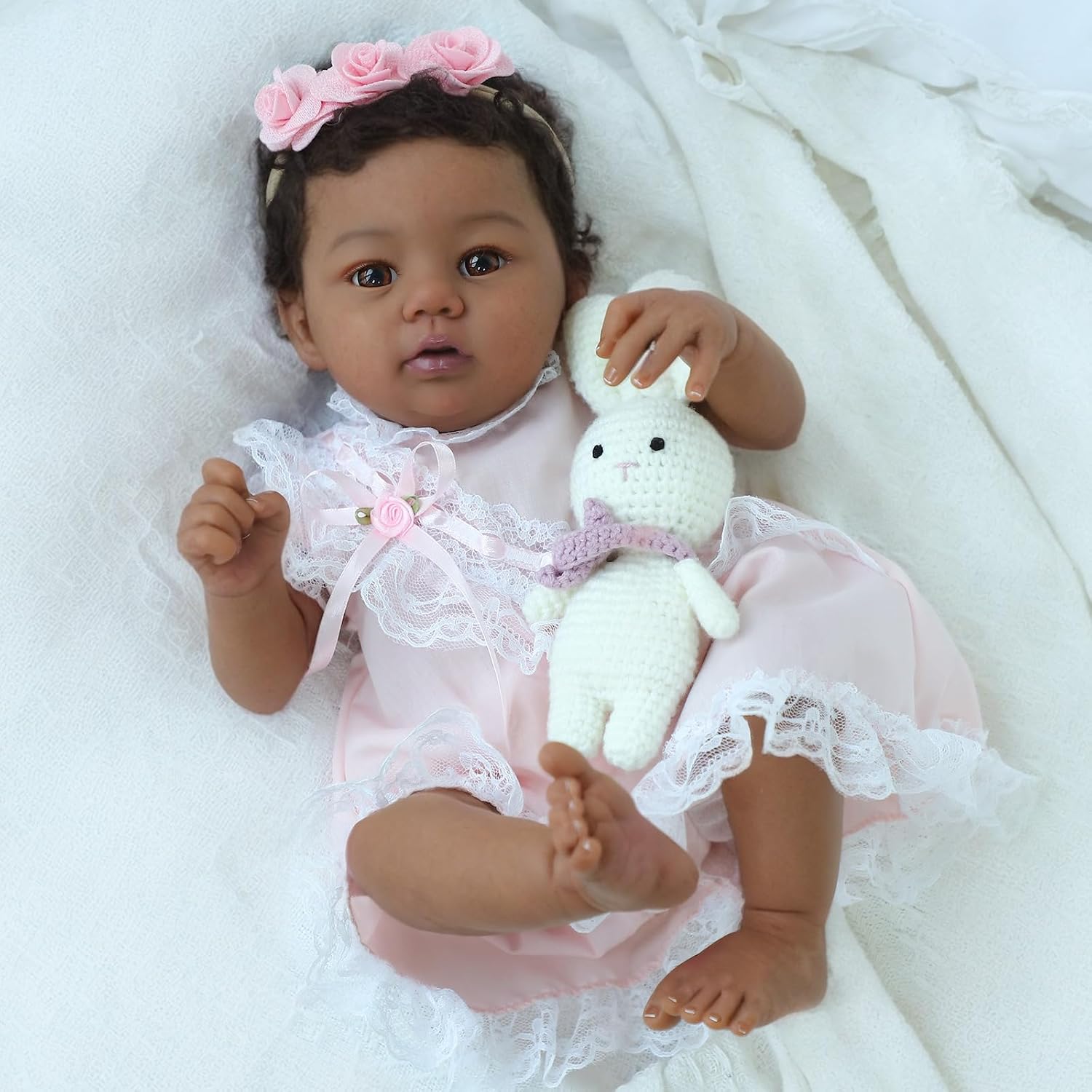 Detalle 2 de KSBD Reborn Baby Doll Black Girl 18-Inch