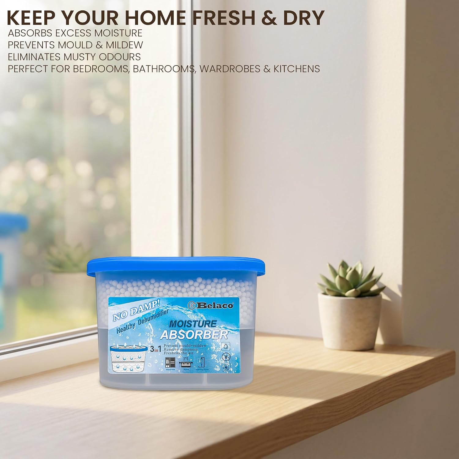 Detalle 2 de Belaco Dehumidifier Pack: Prevent Mould & Mildew, Eliminating Musty Odor