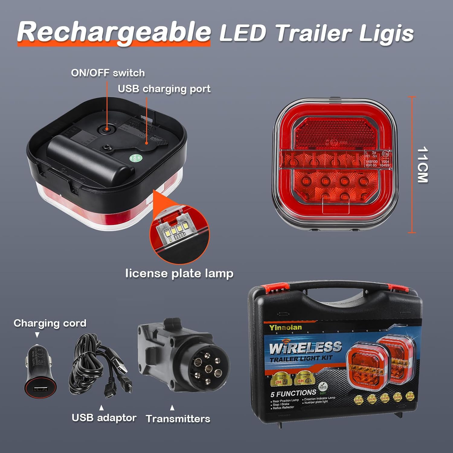 Thumbnail 4 de Yinaolan Wireless Trailer Rear Lights 12V/24V