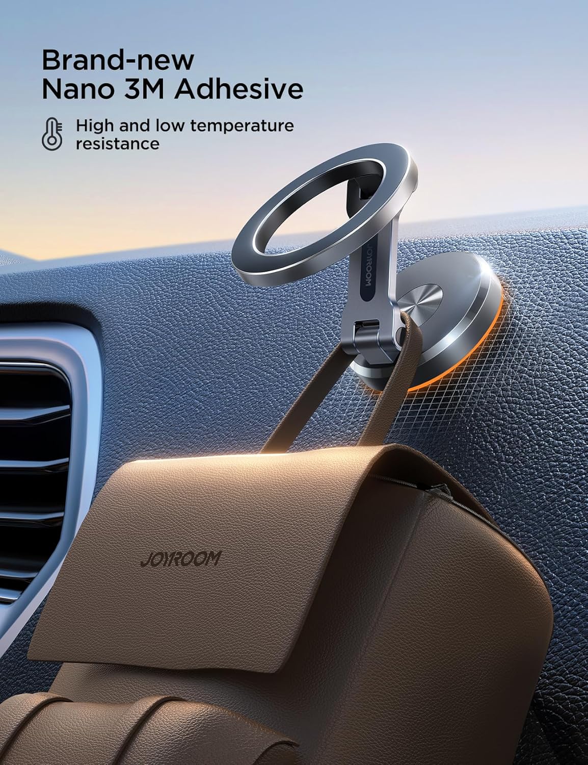 Detalle de JOYROOM MagSafe Auto-Halterung: Vollmetall, 360° Drehung, 20× N55 Magnete