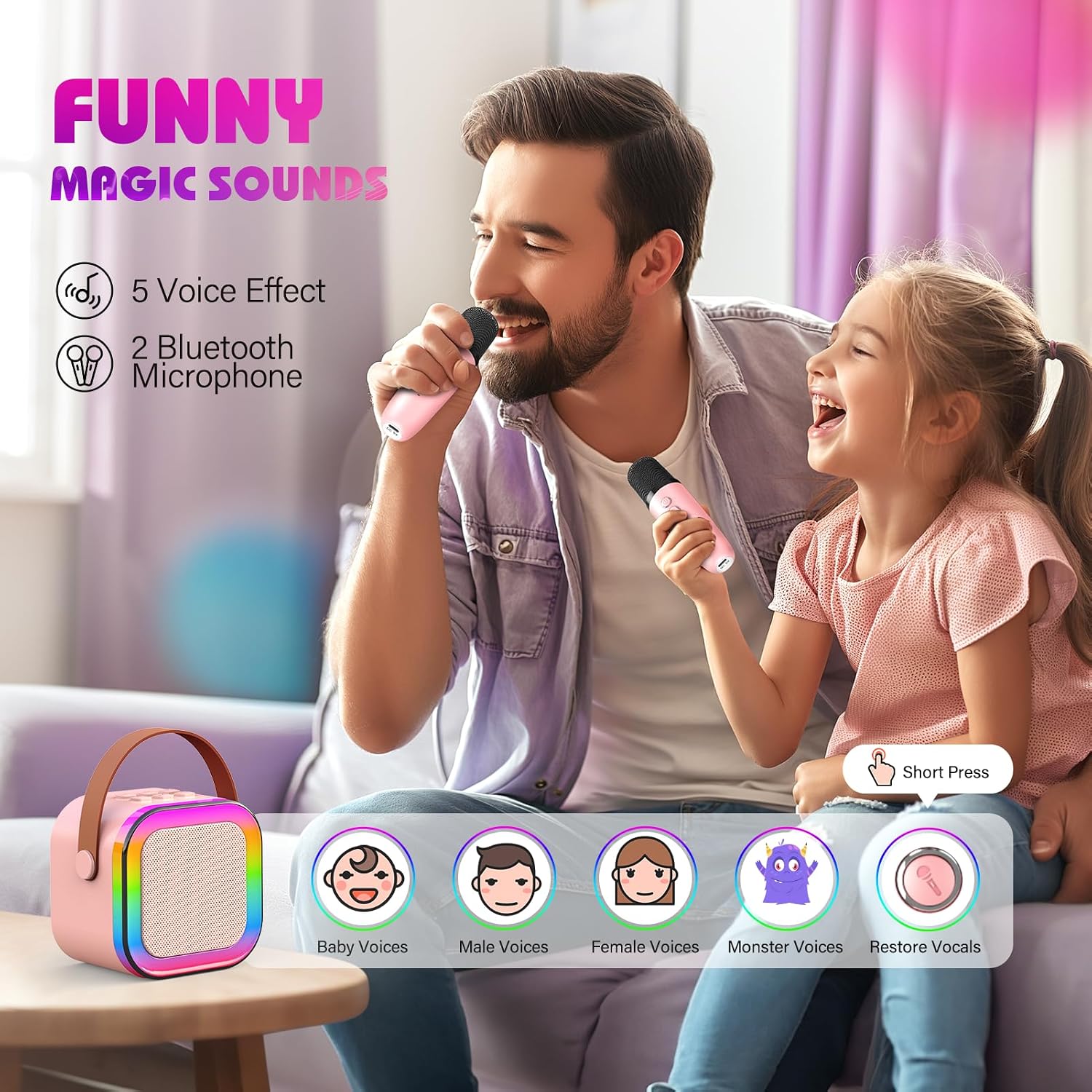 Thumbnail 1 de Dislocati Karaoke Machine 2‑mic for kids 🎤