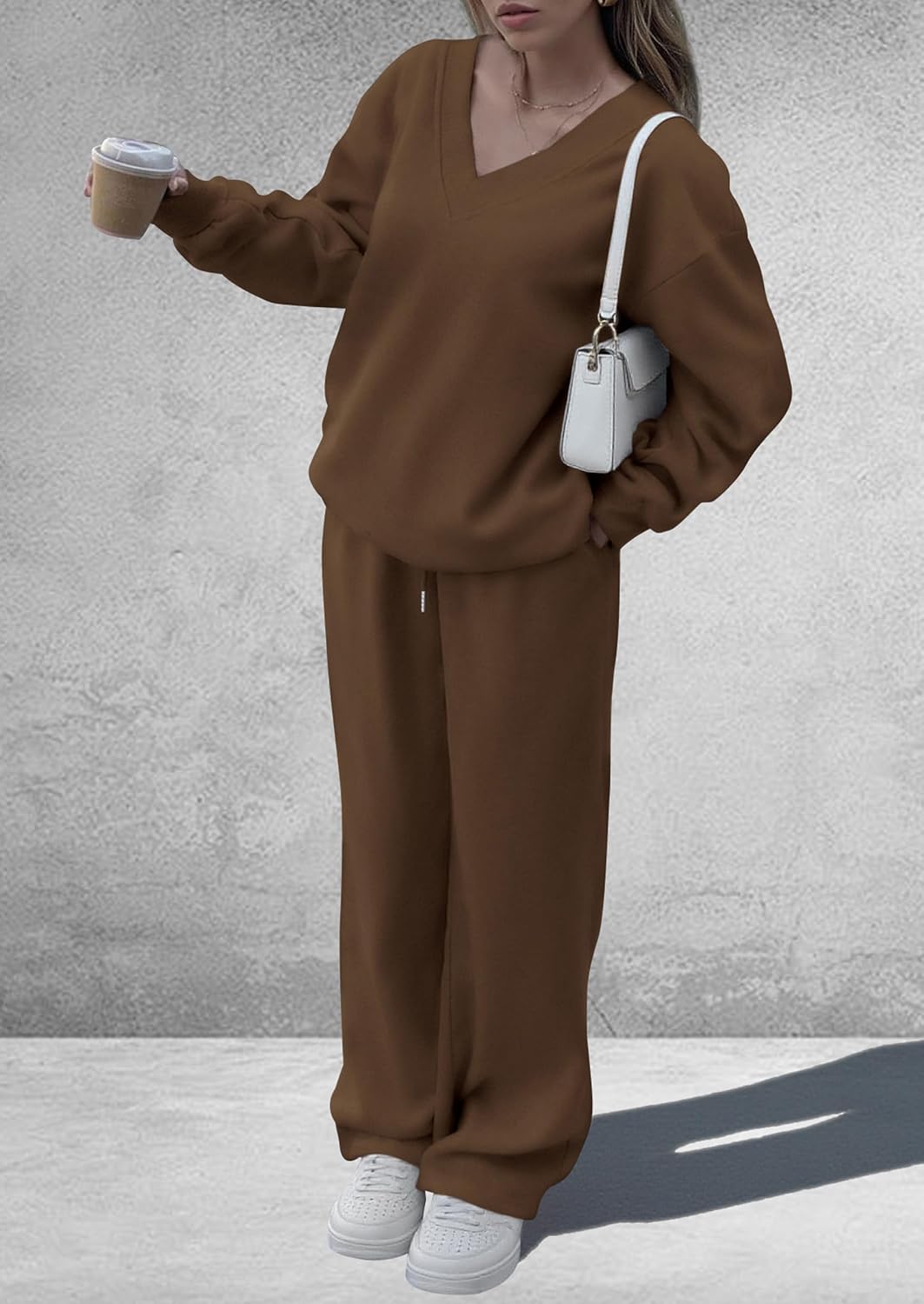 Detalle de PRETTYGARDEN Women's Sweatsuit, Wide-Leg Pants