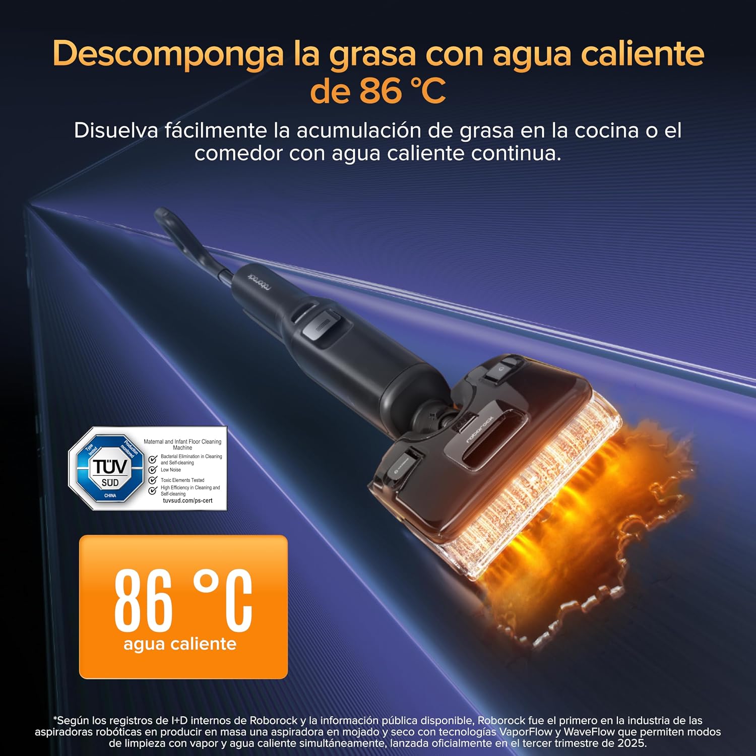 Detalle 1 de roborock F25 Ultra aspiradora a vapor 180°
