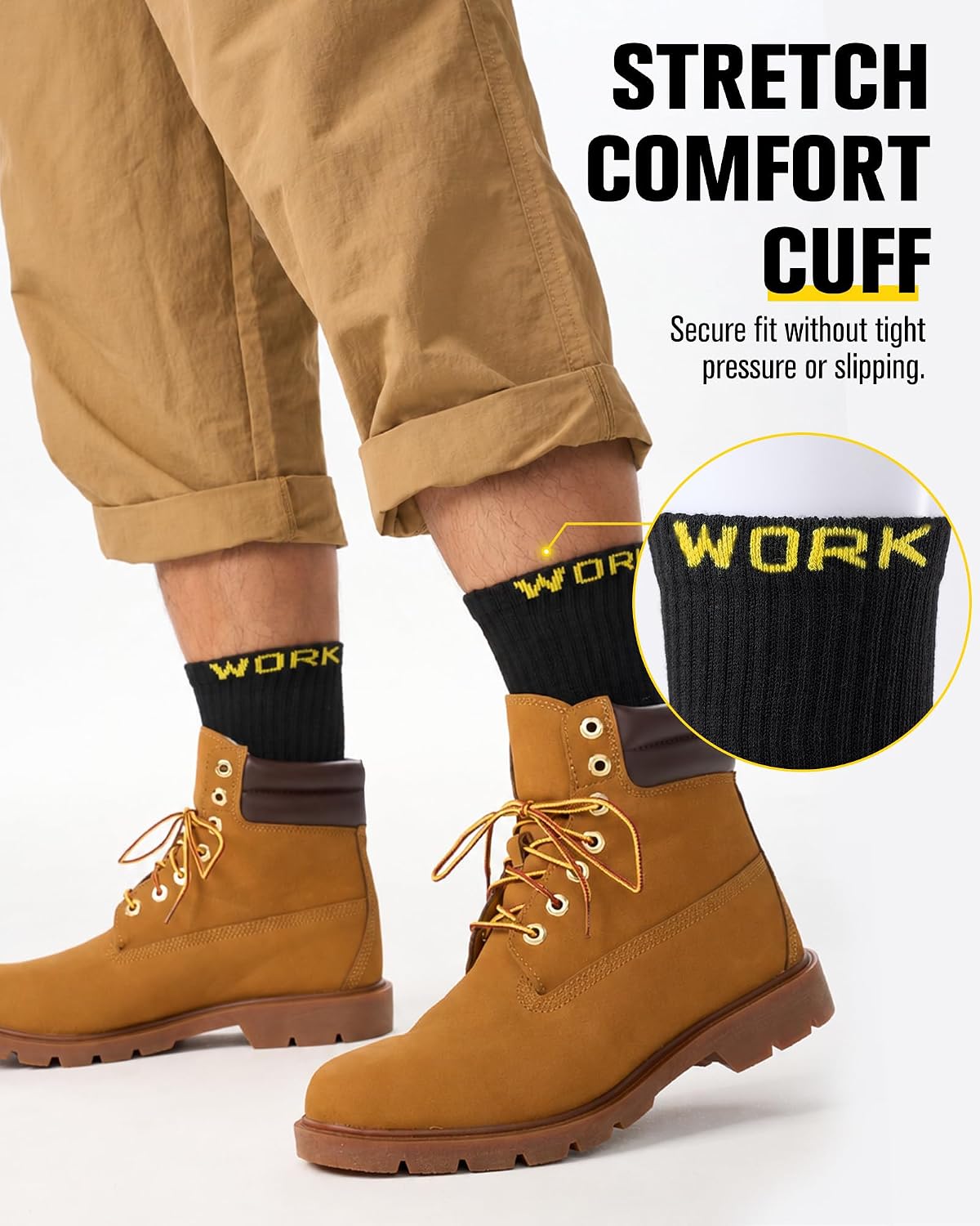 Detalle de pandaplay Men's Work Socks, 10 Pairs