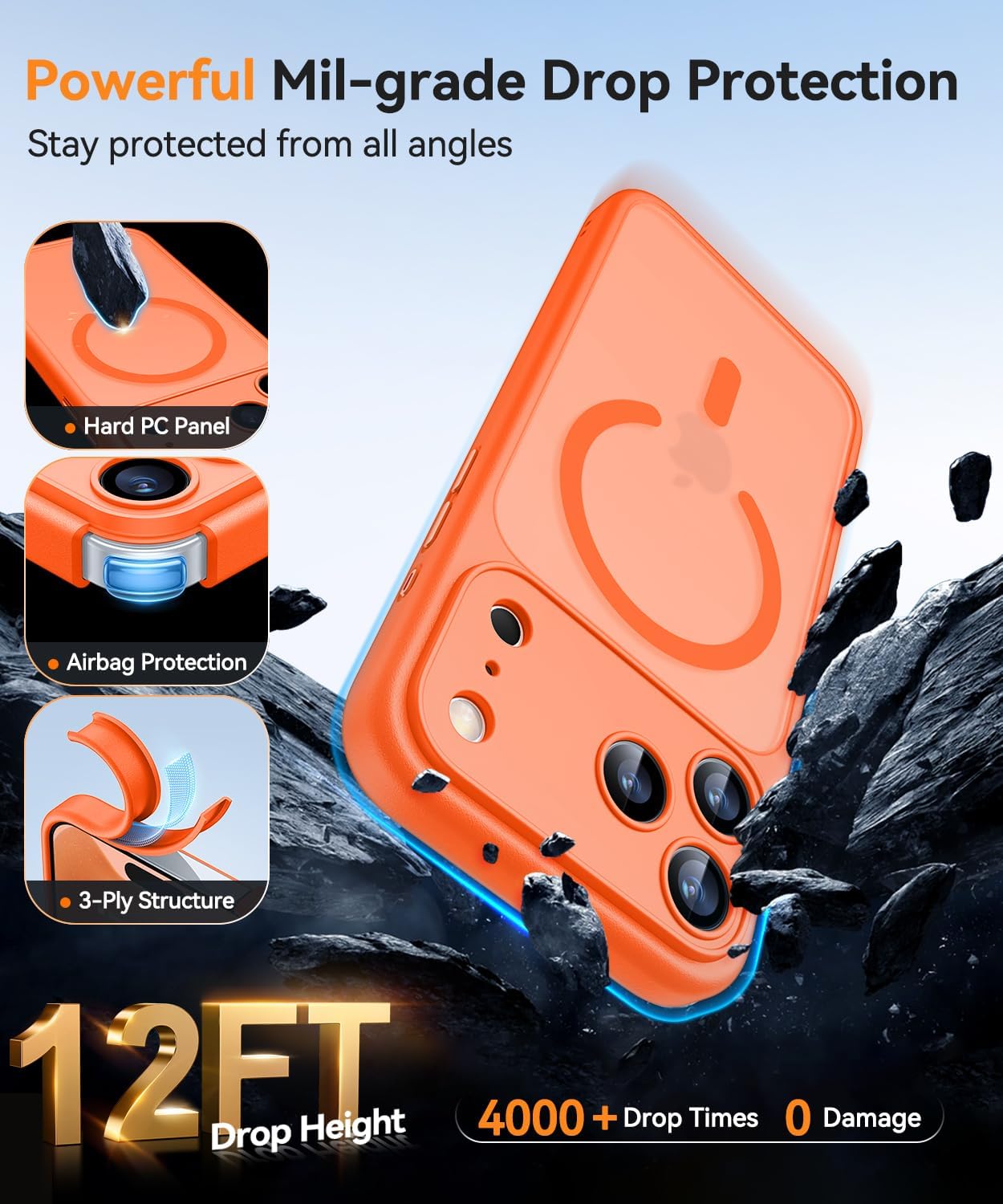 Thumbnail 6 de CANSHN Cover magnetica per iPhone 17 Pro Max (6,9”) compatibile MagSafe, arancione