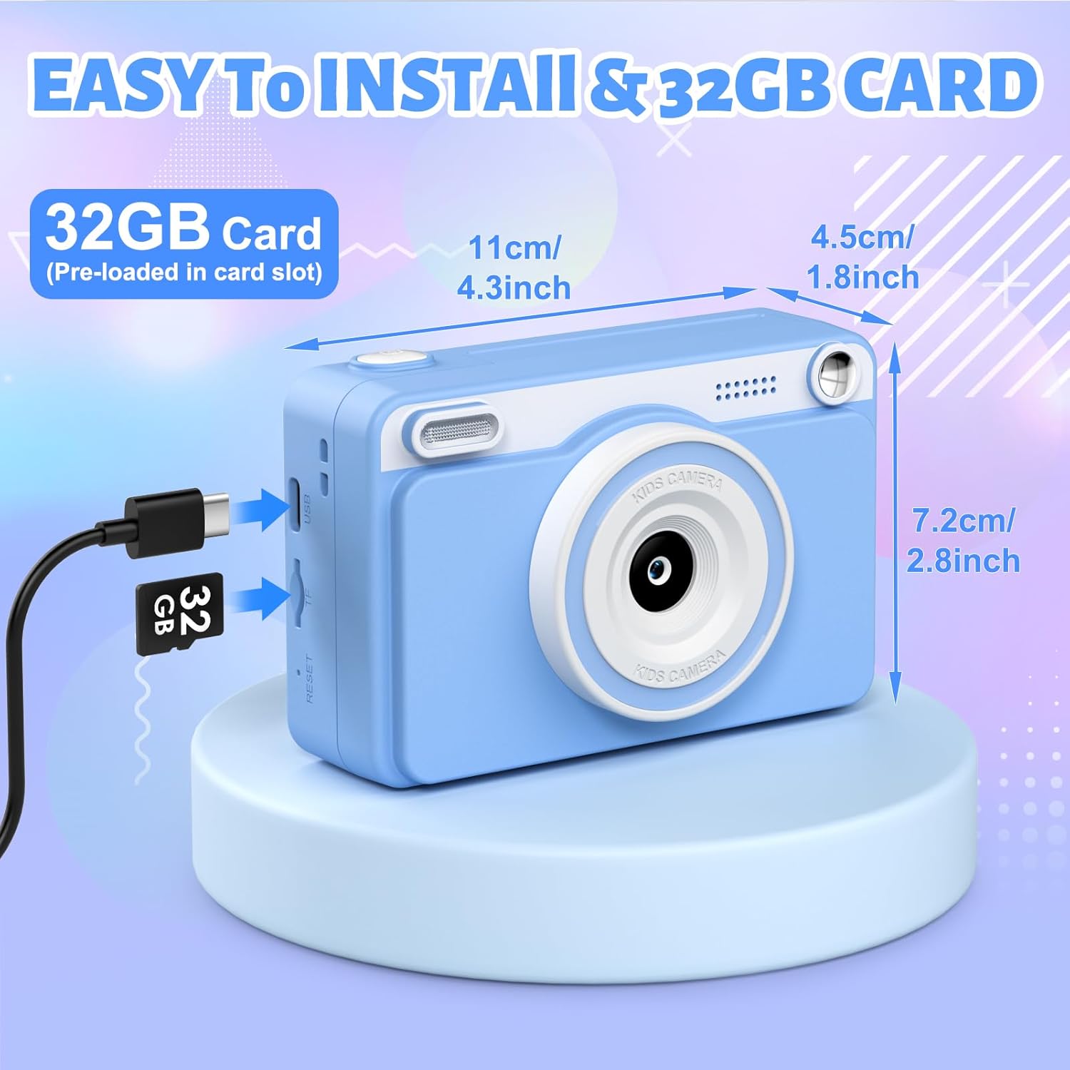 Thumbnail 6 de GREENKINDER Kids Camera 1080P with 32GB card