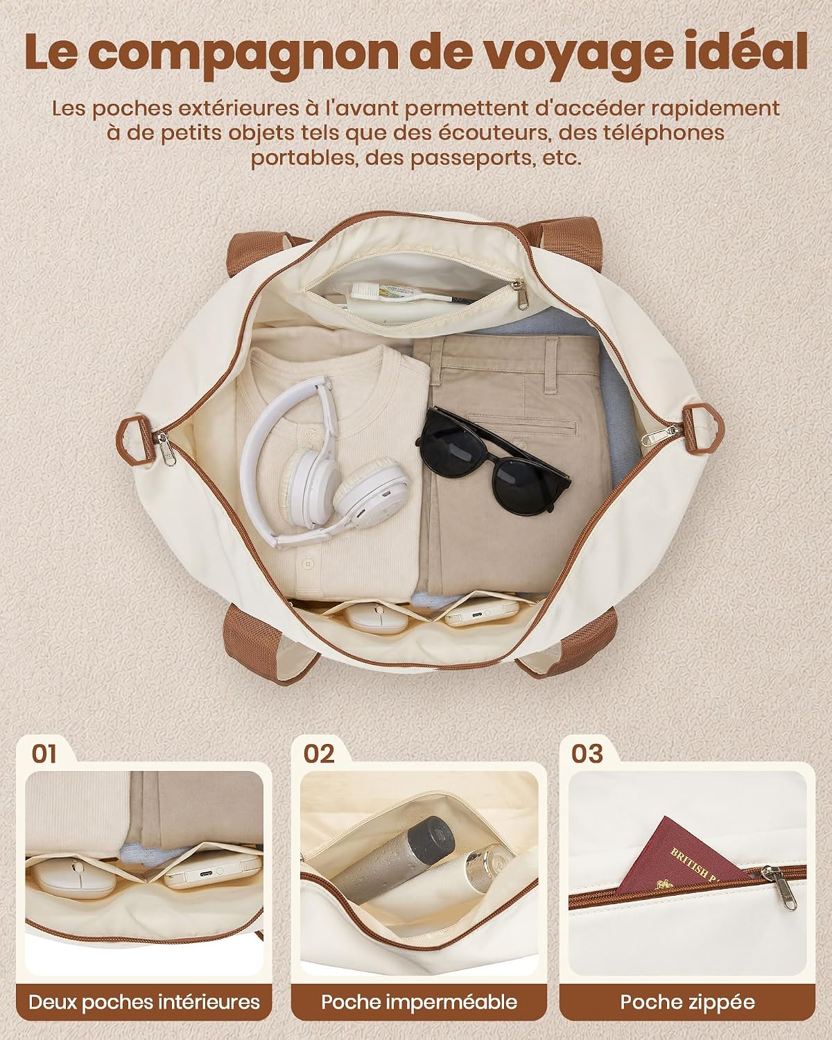 Detalle 2 de Kono ensemble de 3 valises rigides 65 cm, expansion 15 %, serrure TSA et roues silencieuses