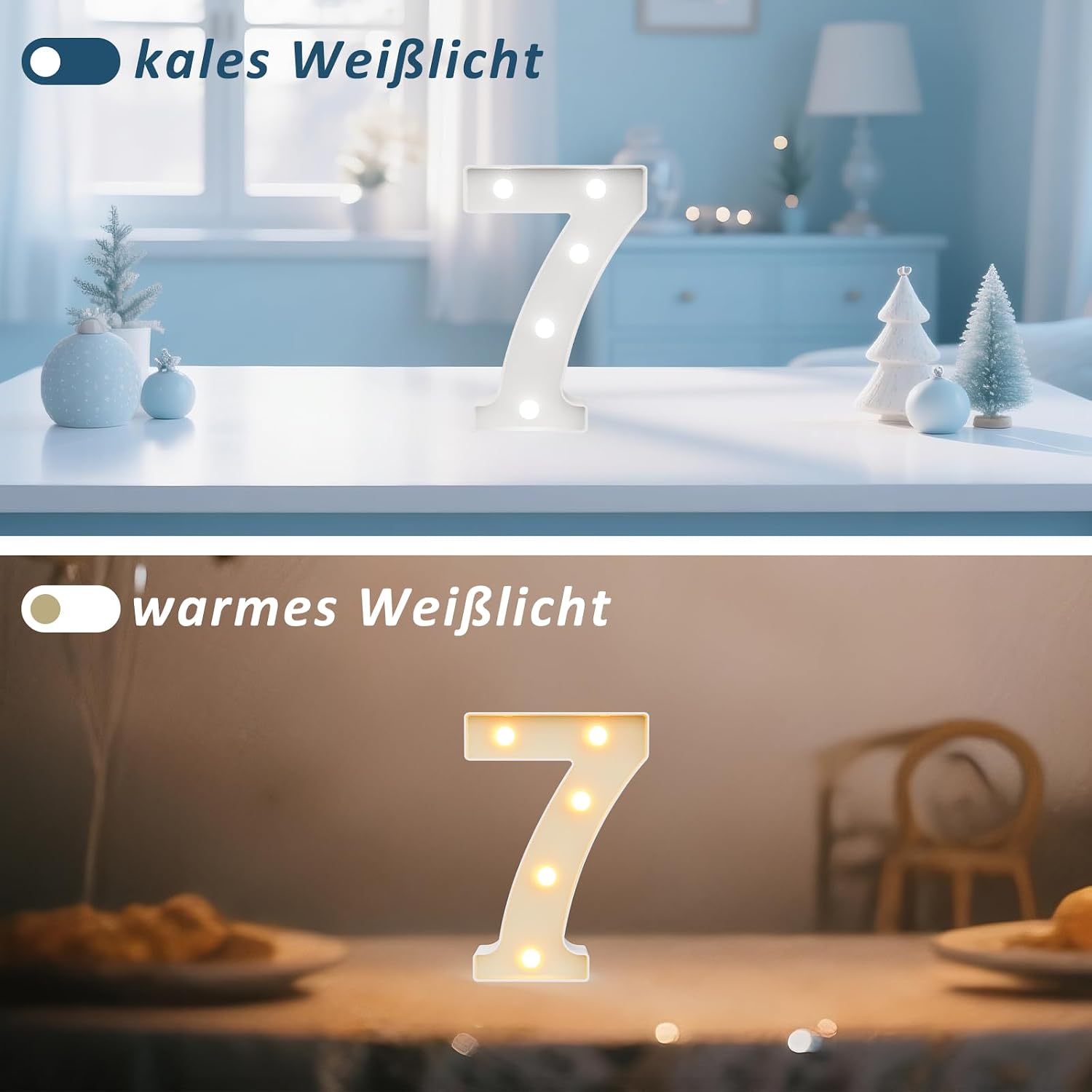 Detalle de LED Zahlen Lampe – beleuchtete Zahlen 0–9 für Happy Birthday, Party- und Hochzeitsdeko